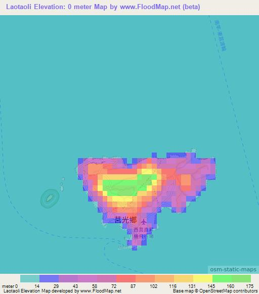 Laotaoli,Taiwan Elevation Map