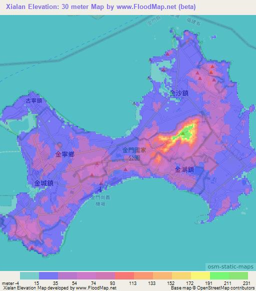 Xialan,Taiwan Elevation Map