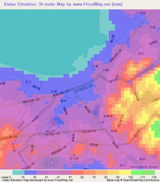 Xialan,Taiwan Elevation Map