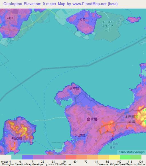Guningtou,Taiwan Elevation Map