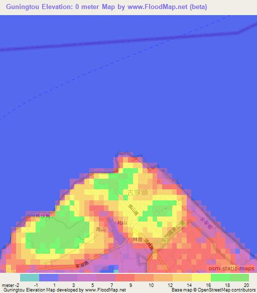Guningtou,Taiwan Elevation Map