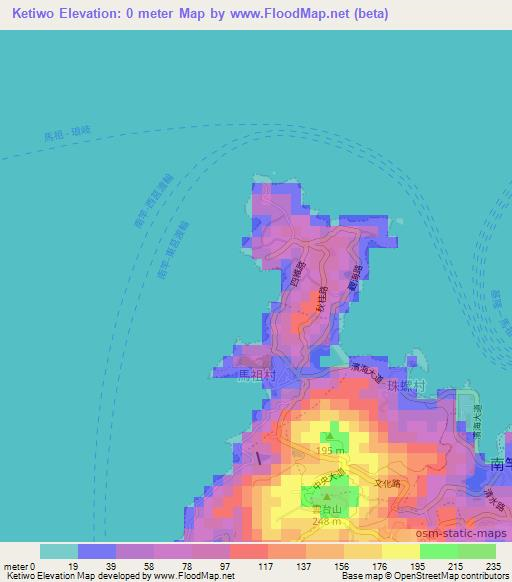 Ketiwo,Taiwan Elevation Map
