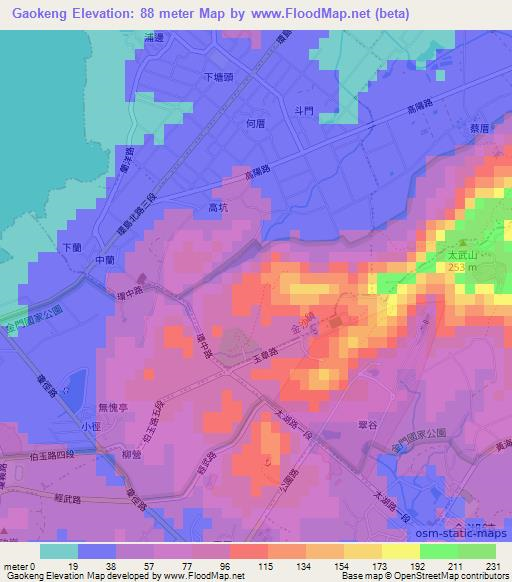 Gaokeng,Taiwan Elevation Map
