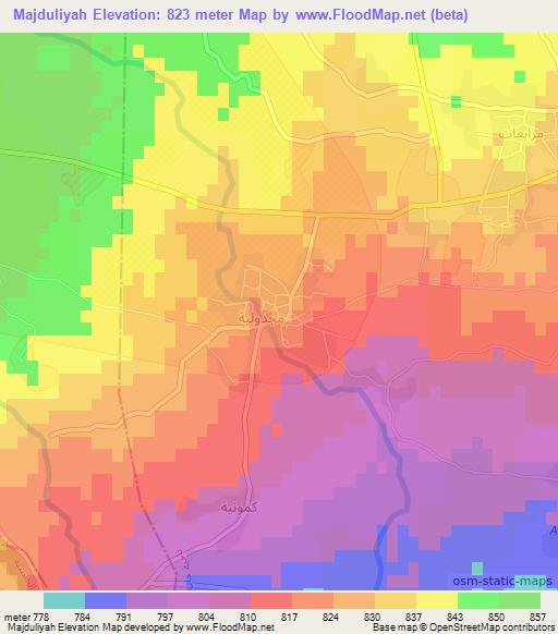 Majduliyah,Syria Elevation Map