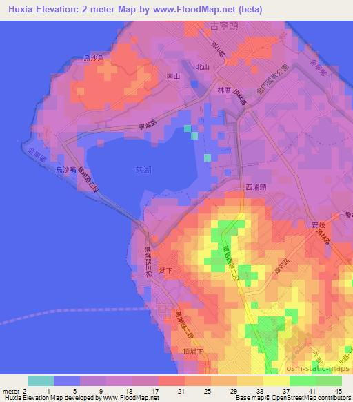 Huxia,Taiwan Elevation Map