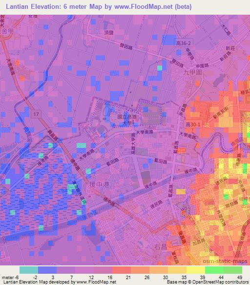 Lantian,Taiwan Elevation Map