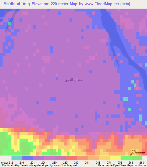 Ma`din al `Atiq,Syria Elevation Map