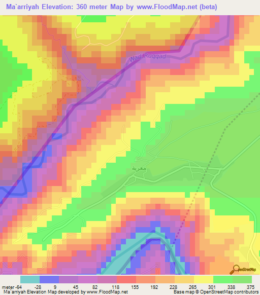 Ma`arriyah,Syria Elevation Map