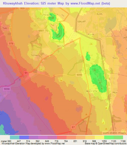 Khuwaykhah,Syria Elevation Map