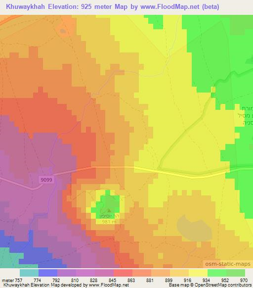 Khuwaykhah,Syria Elevation Map