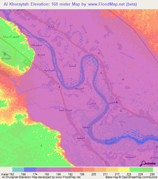 Al Khuraytah,Syria Elevation Map