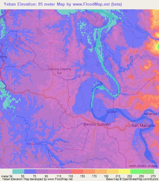 Yeban,Philippines Elevation Map