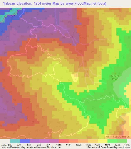 Yabuan,Philippines Elevation Map