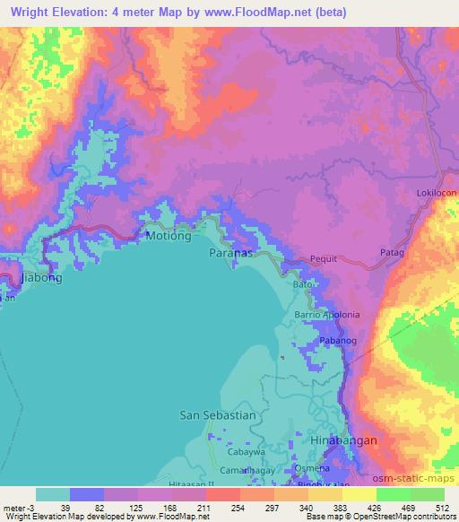 Wright,Philippines Elevation Map