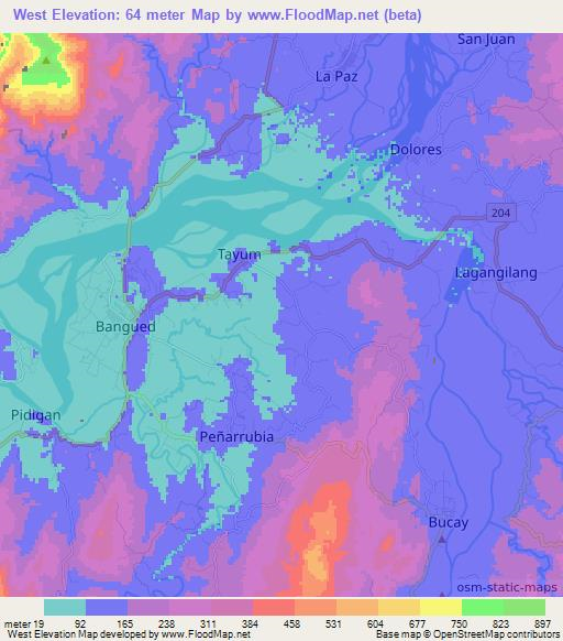 West,Philippines Elevation Map
