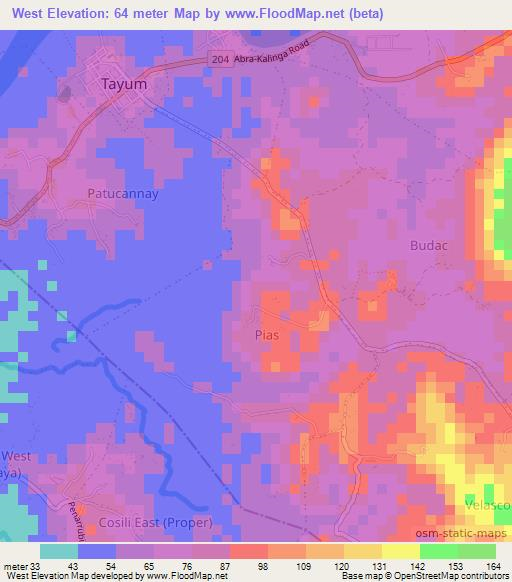 West,Philippines Elevation Map