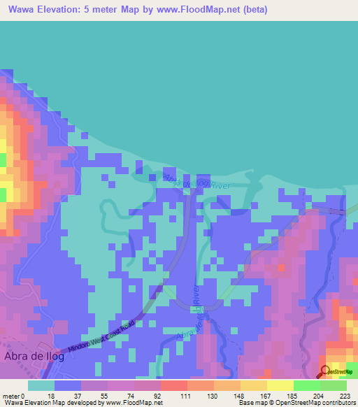 Wawa,Philippines Elevation Map