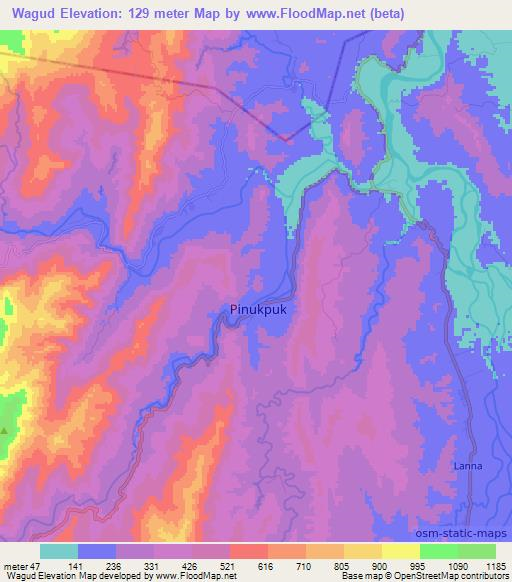 Wagud,Philippines Elevation Map