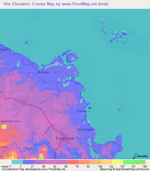 Vito,Philippines Elevation Map