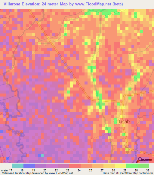 Villarosa,Philippines Elevation Map