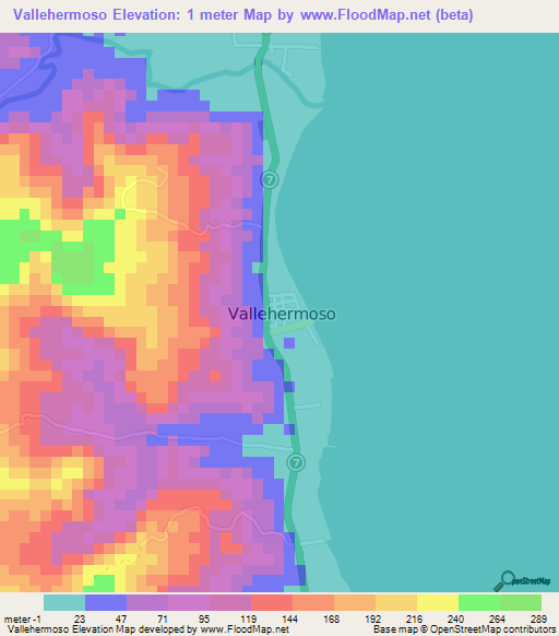 Vallehermoso,Philippines Elevation Map