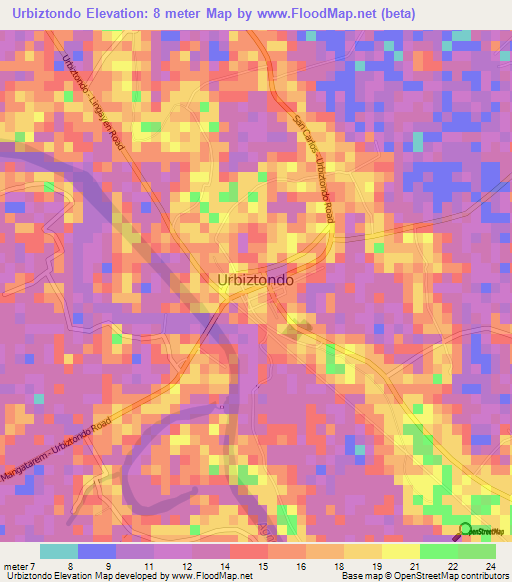 Urbiztondo,Philippines Elevation Map