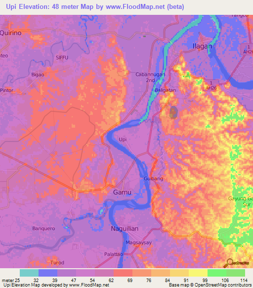 Upi,Philippines Elevation Map