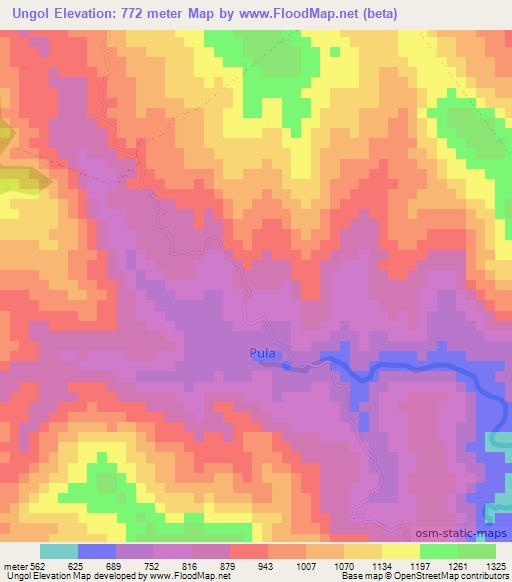 Ungol,Philippines Elevation Map