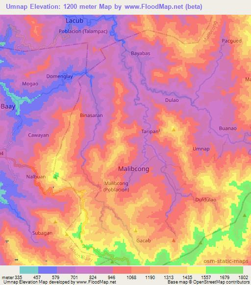 Umnap,Philippines Elevation Map