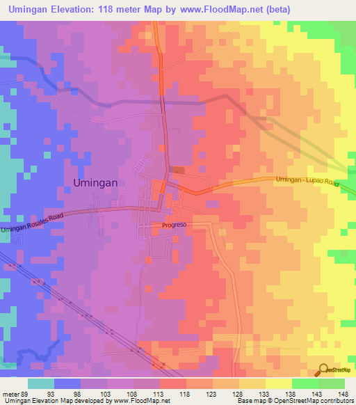 Umingan,Philippines Elevation Map