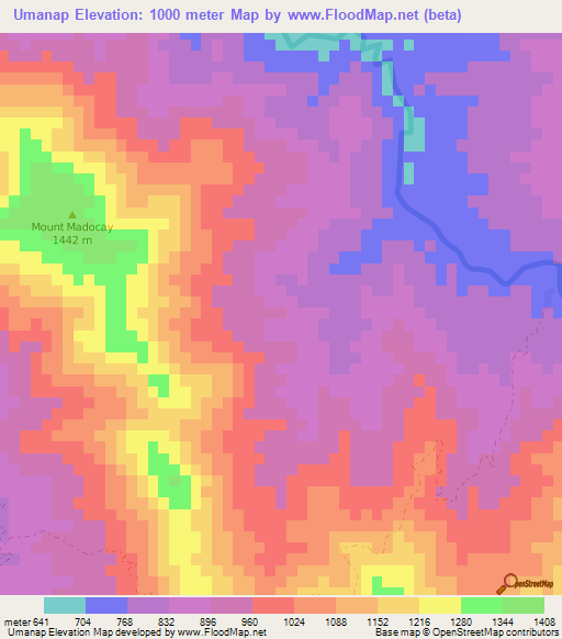 Umanap,Philippines Elevation Map