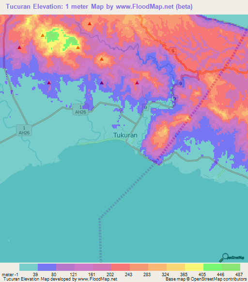 Tucuran,Philippines Elevation Map
