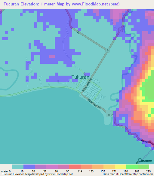 Tucuran,Philippines Elevation Map