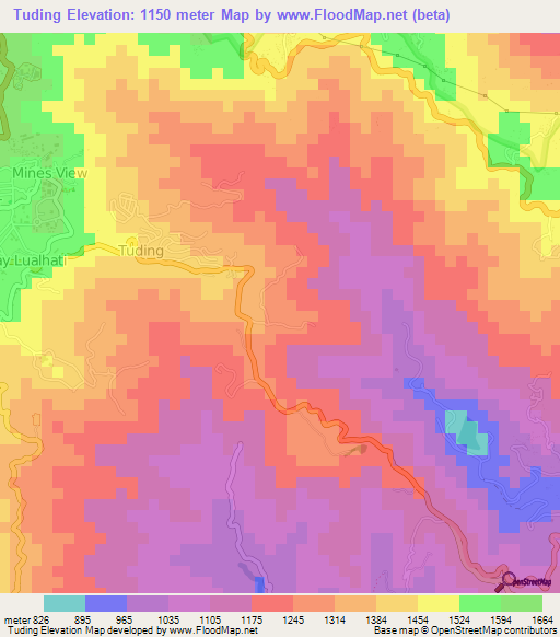 Tuding,Philippines Elevation Map