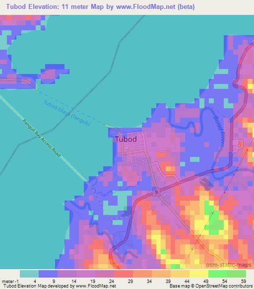 Tubod,Philippines Elevation Map