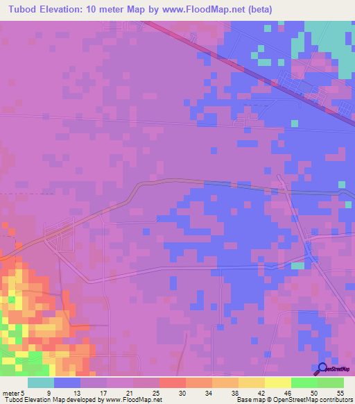 Tubod,Philippines Elevation Map