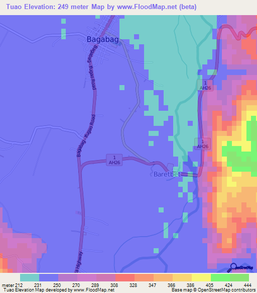 Tuao,Philippines Elevation Map