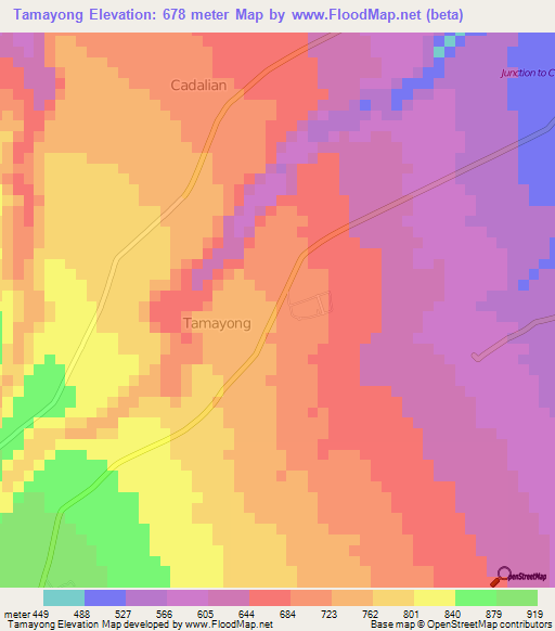 Tamayong,Philippines Elevation Map