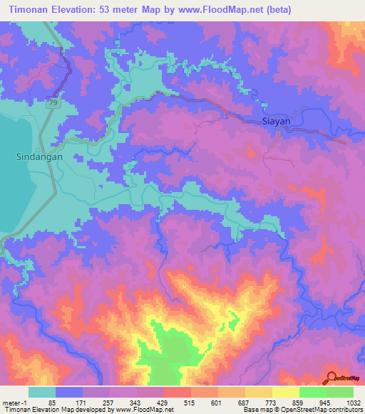 Timonan,Philippines Elevation Map