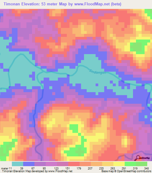 Timonan,Philippines Elevation Map
