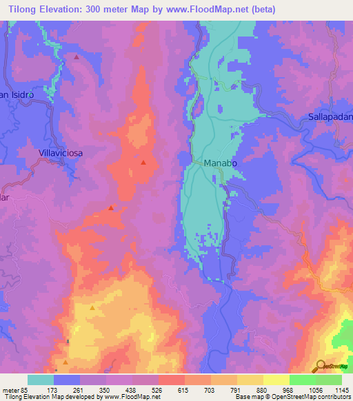 Tilong,Philippines Elevation Map