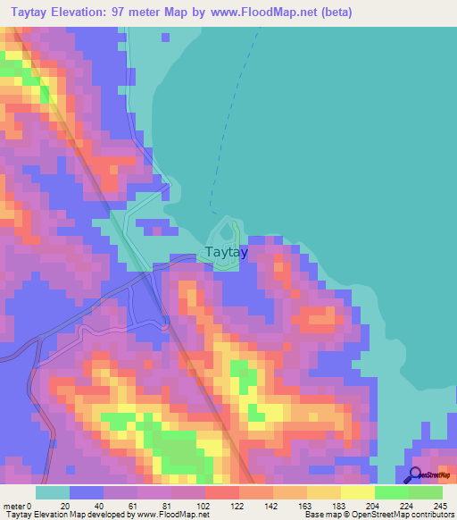 Taytay,Philippines Elevation Map