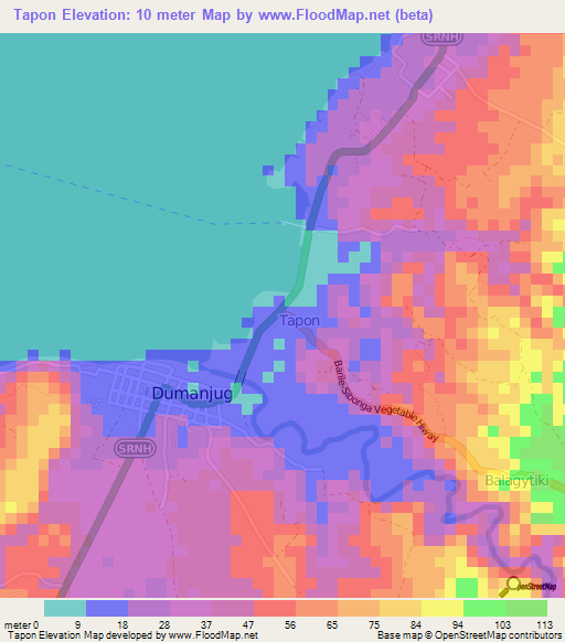 Tapon,Philippines Elevation Map