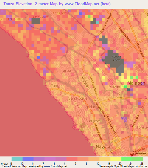 Tanza,Philippines Elevation Map
