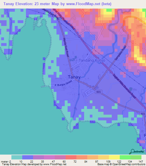 Tanay,Philippines Elevation Map