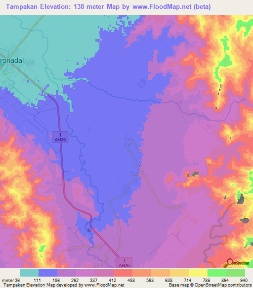 Tampakan,Philippines Elevation Map