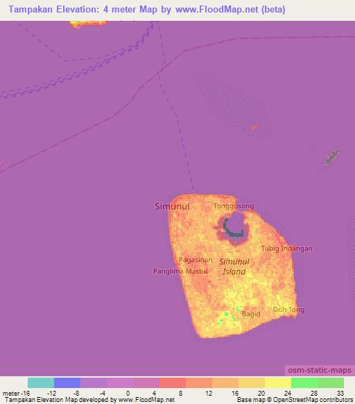 Tampakan,Philippines Elevation Map