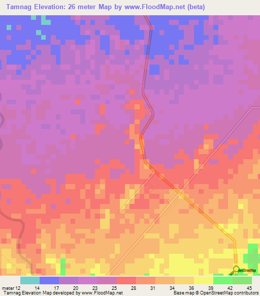 Tamnag,Philippines Elevation Map