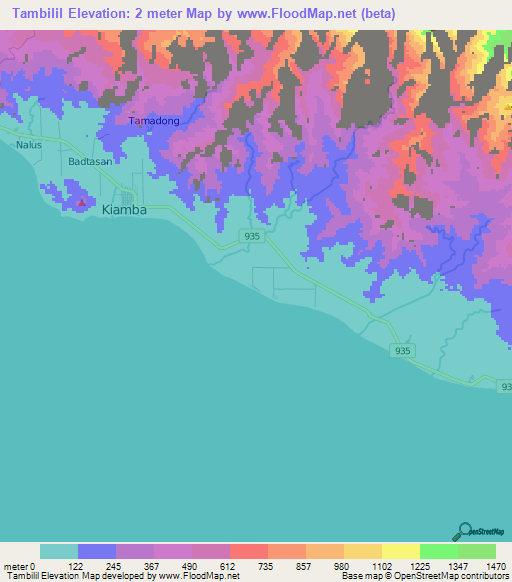Tambilil,Philippines Elevation Map