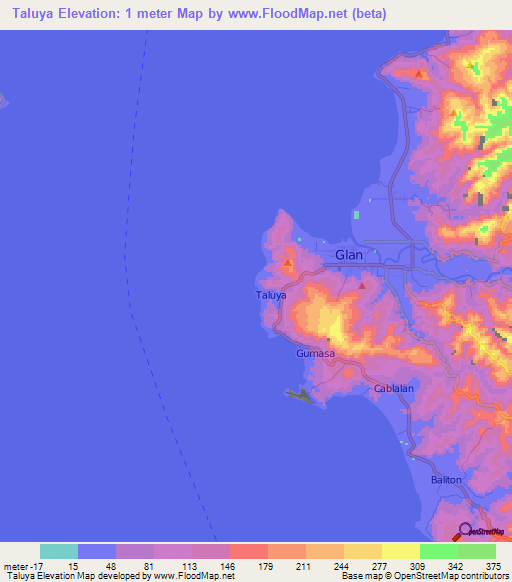 Taluya,Philippines Elevation Map